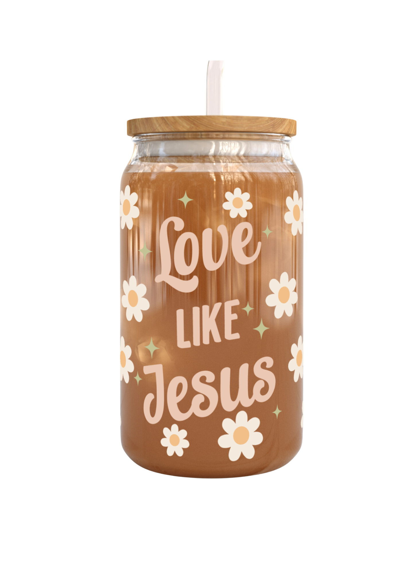 Love Like Jesus 16 oz Glass Can