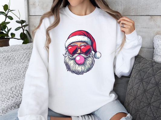 Bubblegum Santa Crewneck (White)