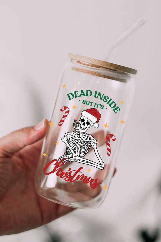 Dead Inside 16 oz Glass Can