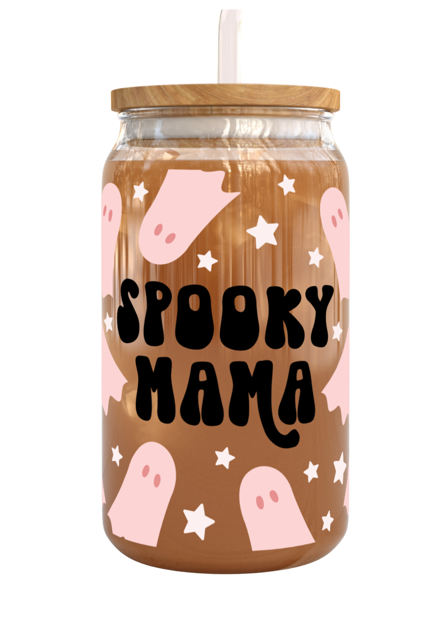 Spooky Mama 16 oz Glass Can