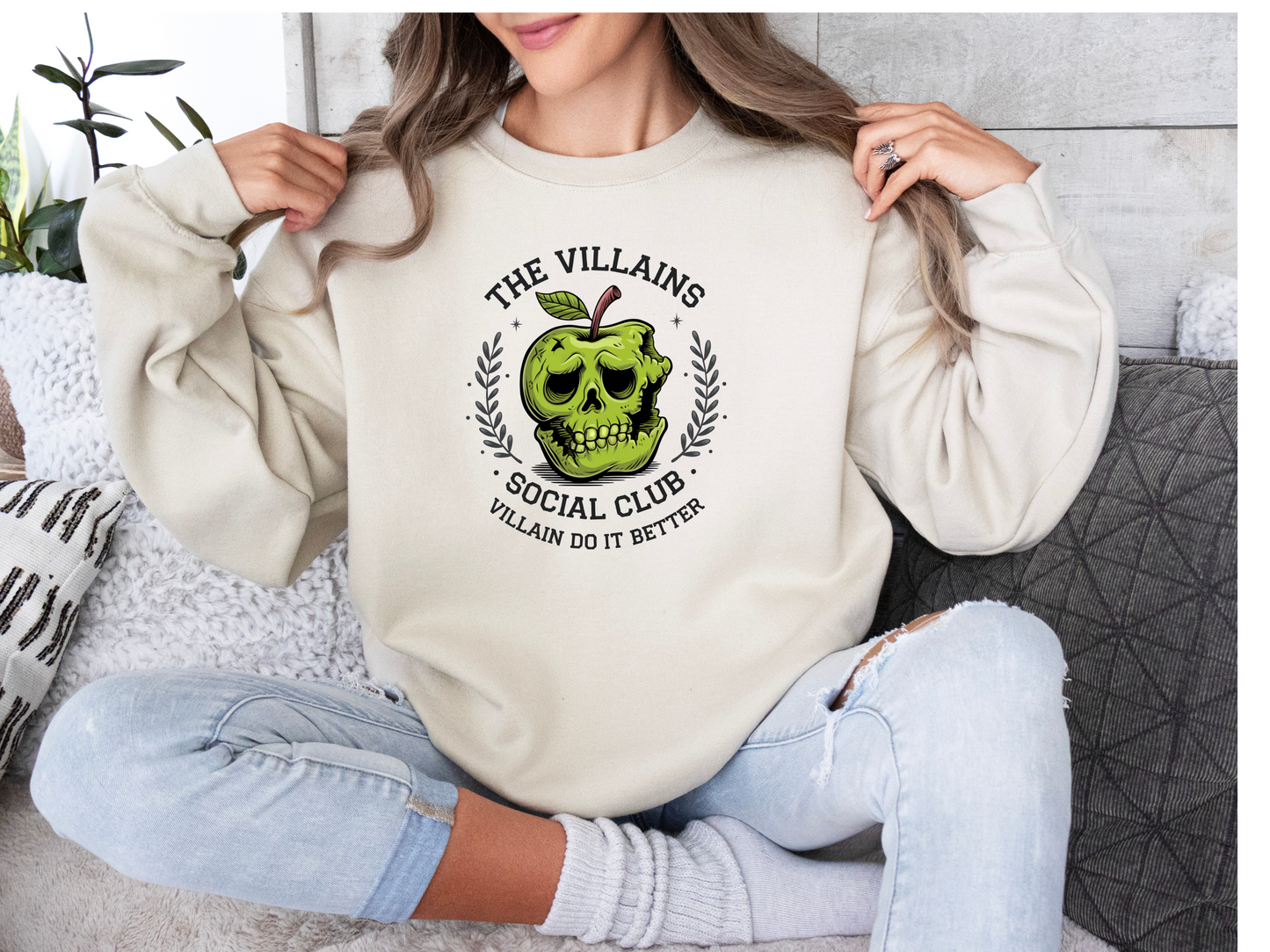 Villains Social Club Crewneck (Off White)