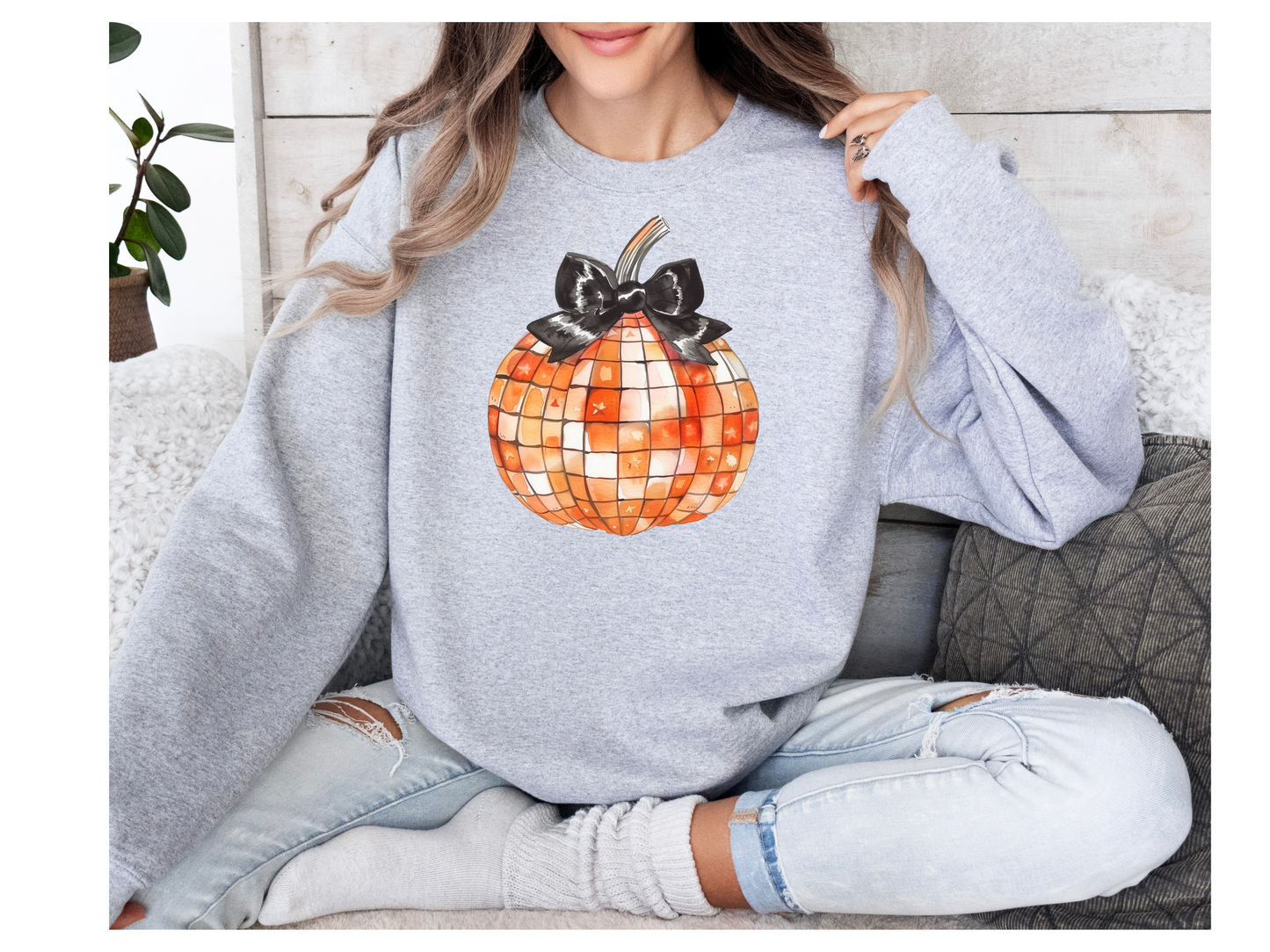 Coquette Pumpkin Crewneck (Grey)