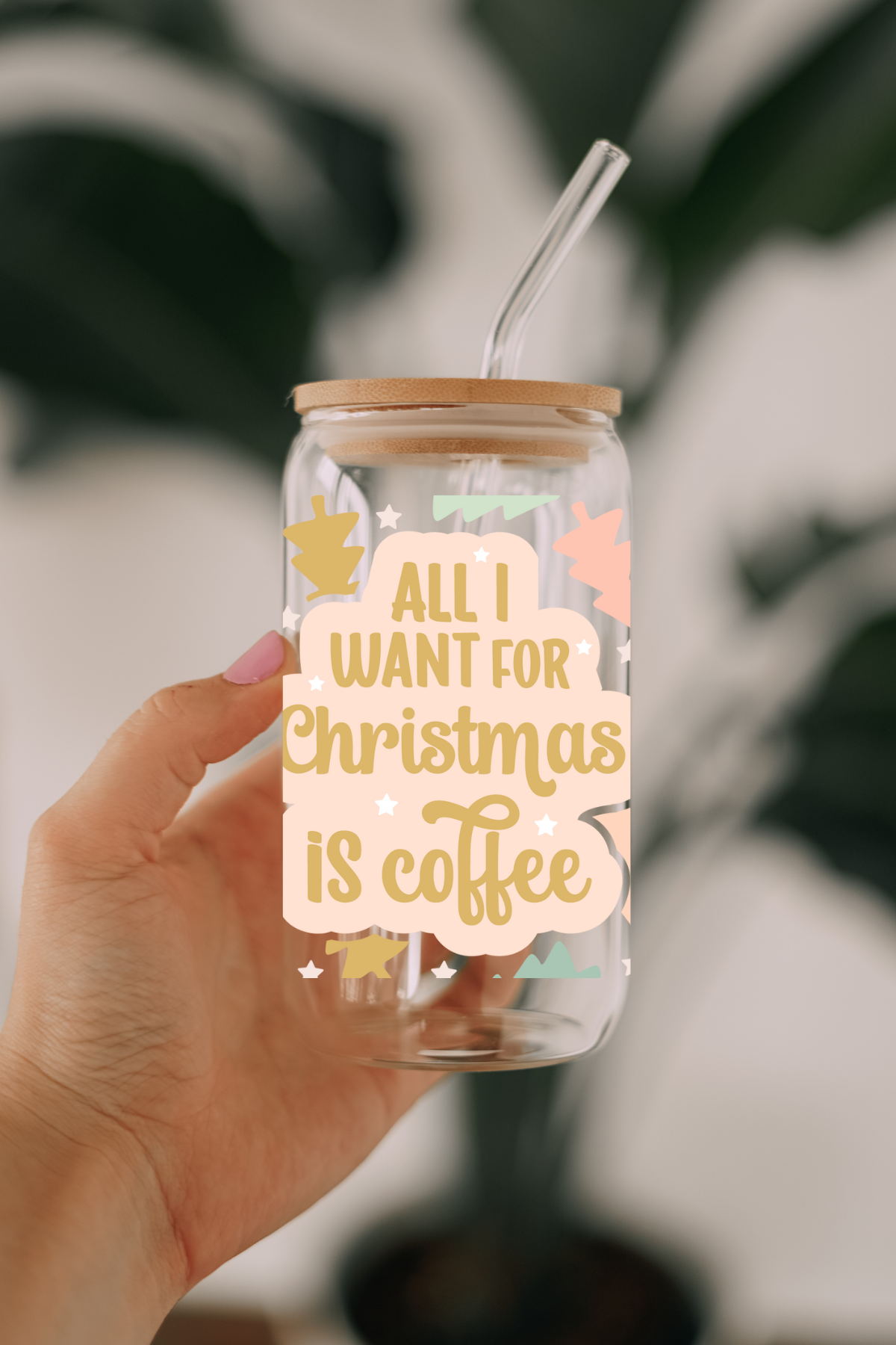 Christmas Coffee 16 oz Glass Can