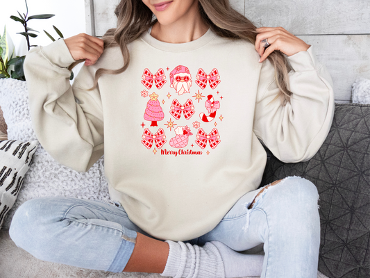 Pink Christmas Crewneck (Natural)