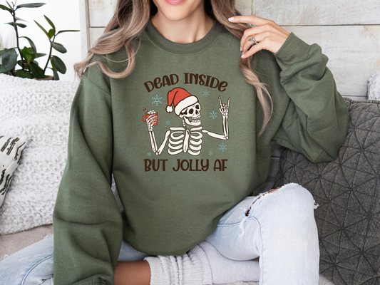 Dead Inside but Jolly Crewneck (Green)