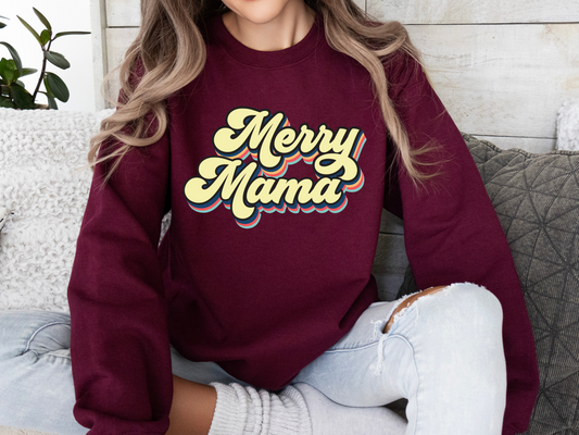 Merry Mama Crewneck (Maroon)