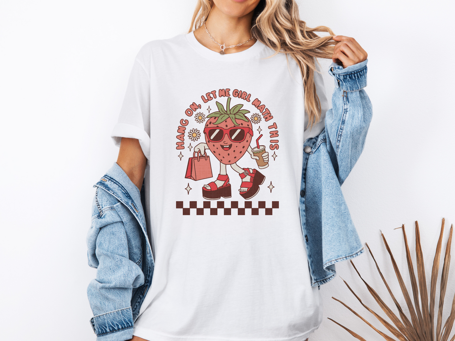 Girl Math Strawberry T-shirt (White)